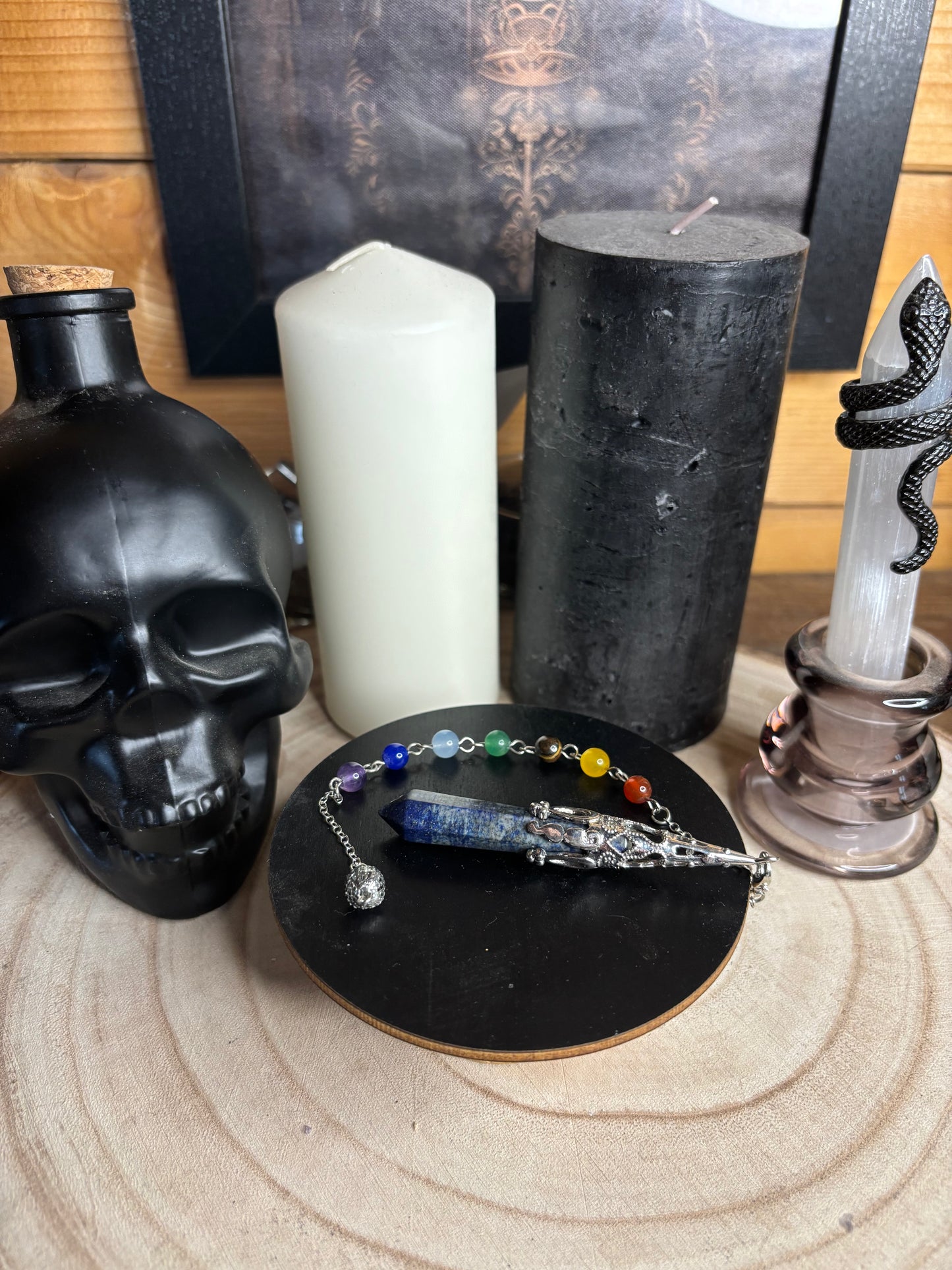 Pendule Pointe 7 Chakras Lapis Lazuli