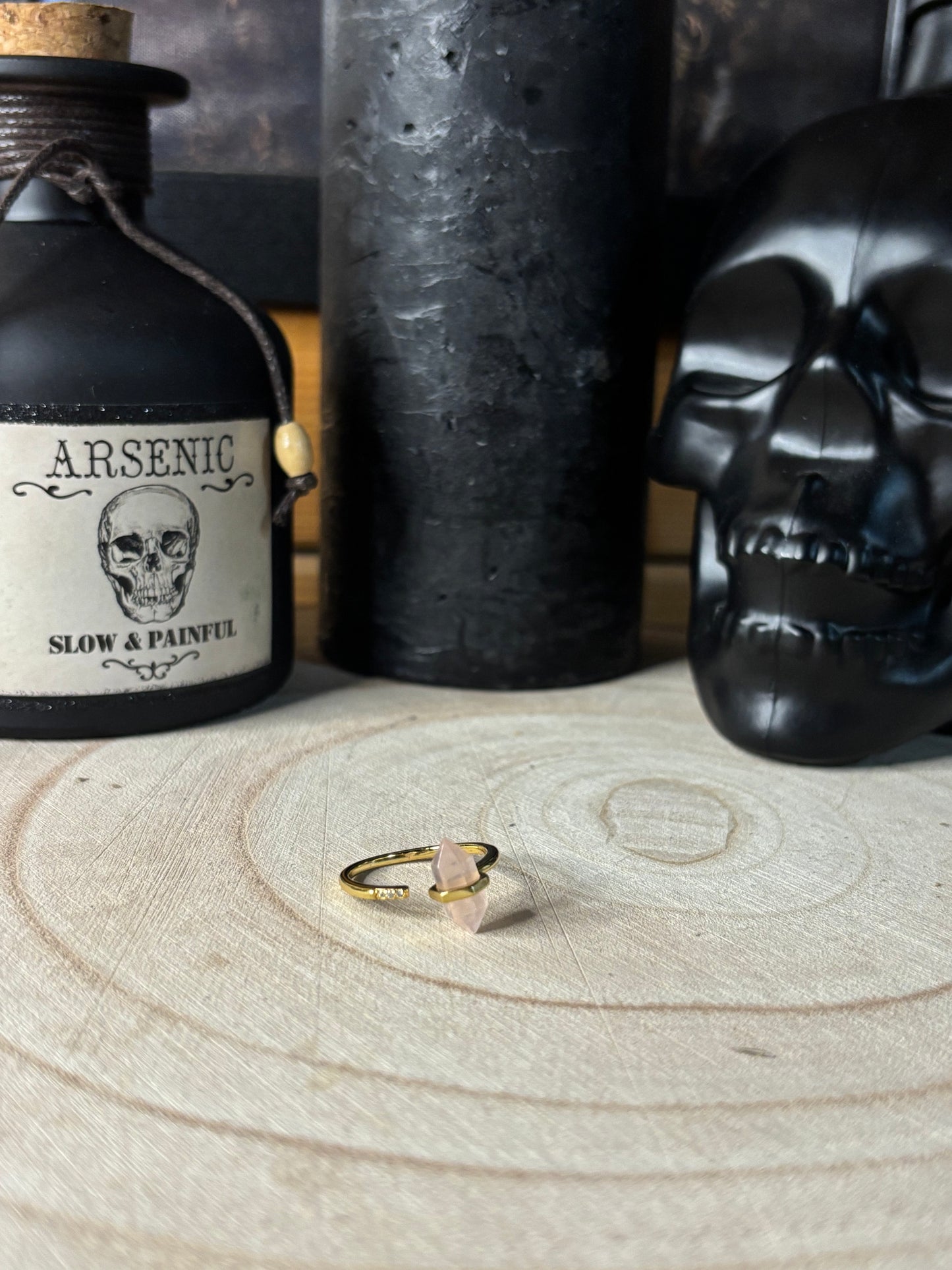 Bague or Quartz Rose