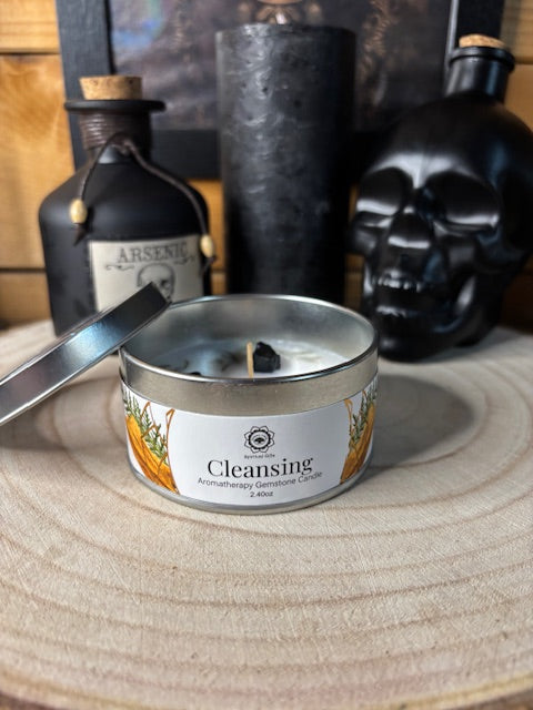 Bougie "Nettoyage" Tourmaline Noire, Santal