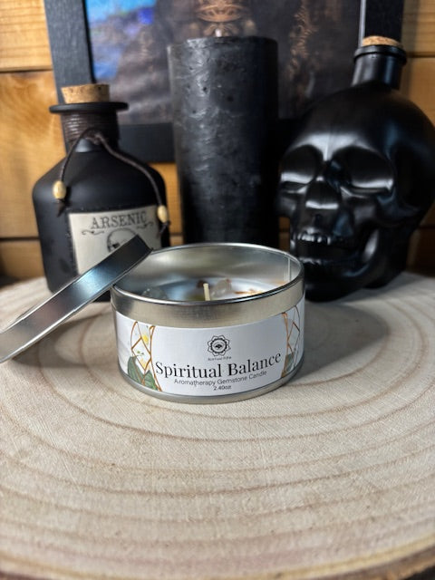 Bougie" Equilibre Spirituel" Cristal de Roche, Jasmin